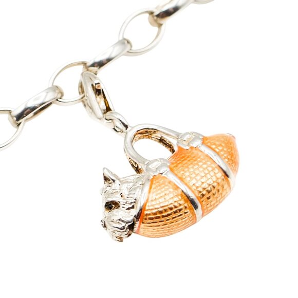 Thomas Sabo Charm Club Sterling Silver Westie Dog In Orange Bag Pendant - Picture 5 of 7